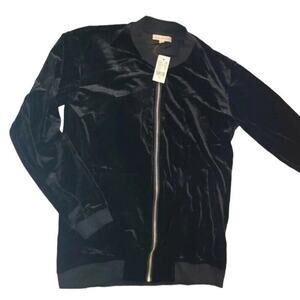 LA Hearts PacSun Black Velour Lightweight Zip up Jacket womens Size XS Y2K style